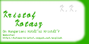 kristof kotasz business card